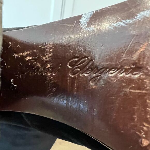 Robert Clergerie Black Boots Chunky Heel Suede Patent Leather Platform 6.5 - Picture 13 of 14